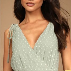Lulus romantic possibilities dress sage size S